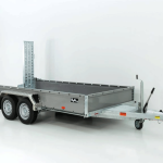 Vezeko Baumaschinenanhänger BA 190 x 390 cm 3,5t, grau, Schwenk-Rampen, SB