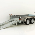 Vezeko Baumaschinenanhänger BA 155 x 360 cm 3,5t, SB, Schwenk-Rampen, grau