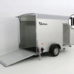 Debon Kofferanhänger Cargo Höhe 190 cm 1,3t, Alu, Polybug, Tür, grau