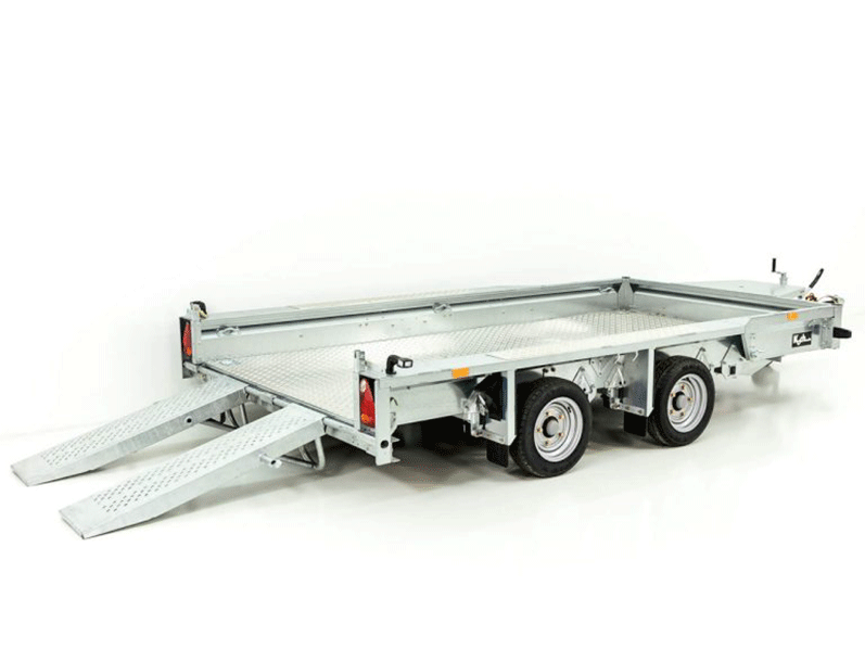 Ifor Williams Baumaschinenanhänger GX126, 184 x 366 cm 3,5t, Skids, Alu