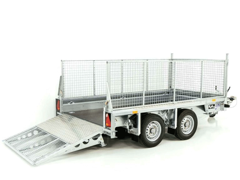 Ifor Williams Baumaschinenanhänger GX105, 157 x 303 cm 2,7t, Auffahrrampe, Gitter