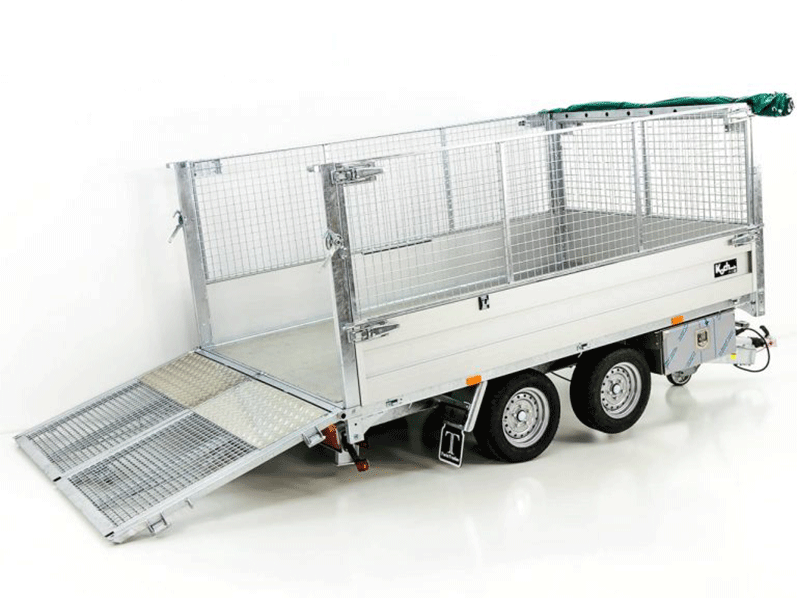 Twintrailer Multi-Heckkipper TT30-30 3,0t, 183 x 309 x 40/120 cm, Tandem, LED