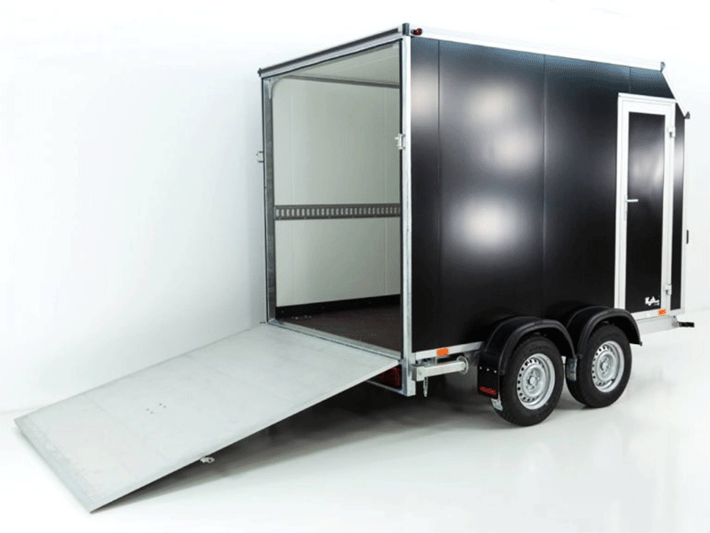 Vezeko Kofferanhänger VK Sandwich Black 184 x 305 cm Höhe 205 cm 2,7t, Rampe, Tür, Schräge