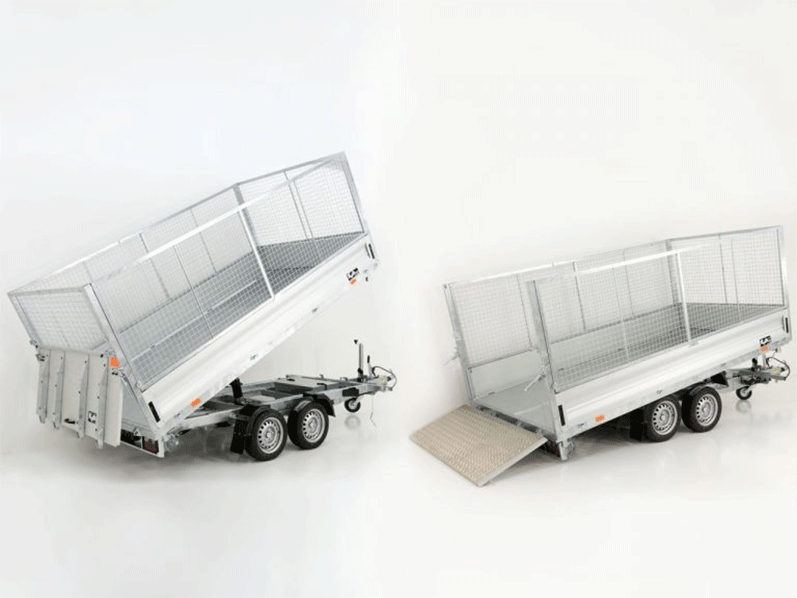 Vezeko Multidreiseitenkipper VMDK35.3, 185 x 350 cm 3,5t, Ladefläche kippbar, Gitteraufsatz